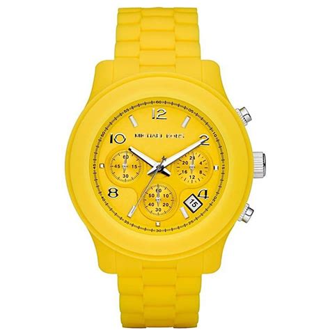 michael kors yellow silicone watch|Michael Kors Watch white band.